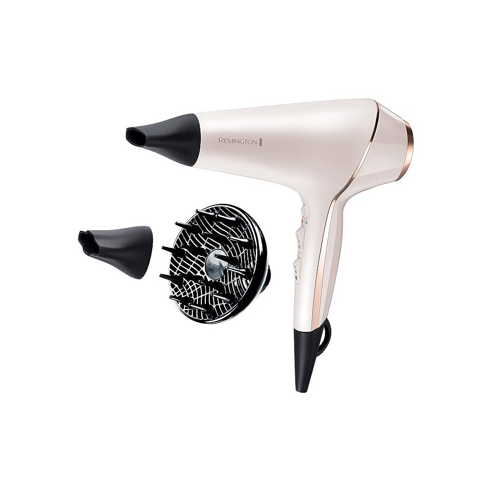 Remington Proluxe Ionic Hairdryer with Styling Shot and Intelligent OPTIHeat Control Settings, 2400 W, Rose Gold - AC9140