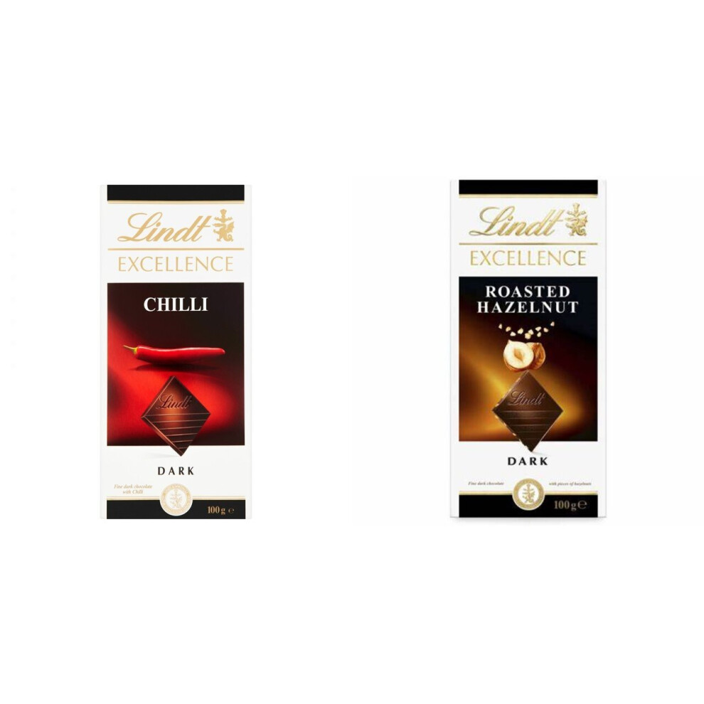 2 Lindt Dark Chilli + 2 Lindt Dark Roasted Hazelnut