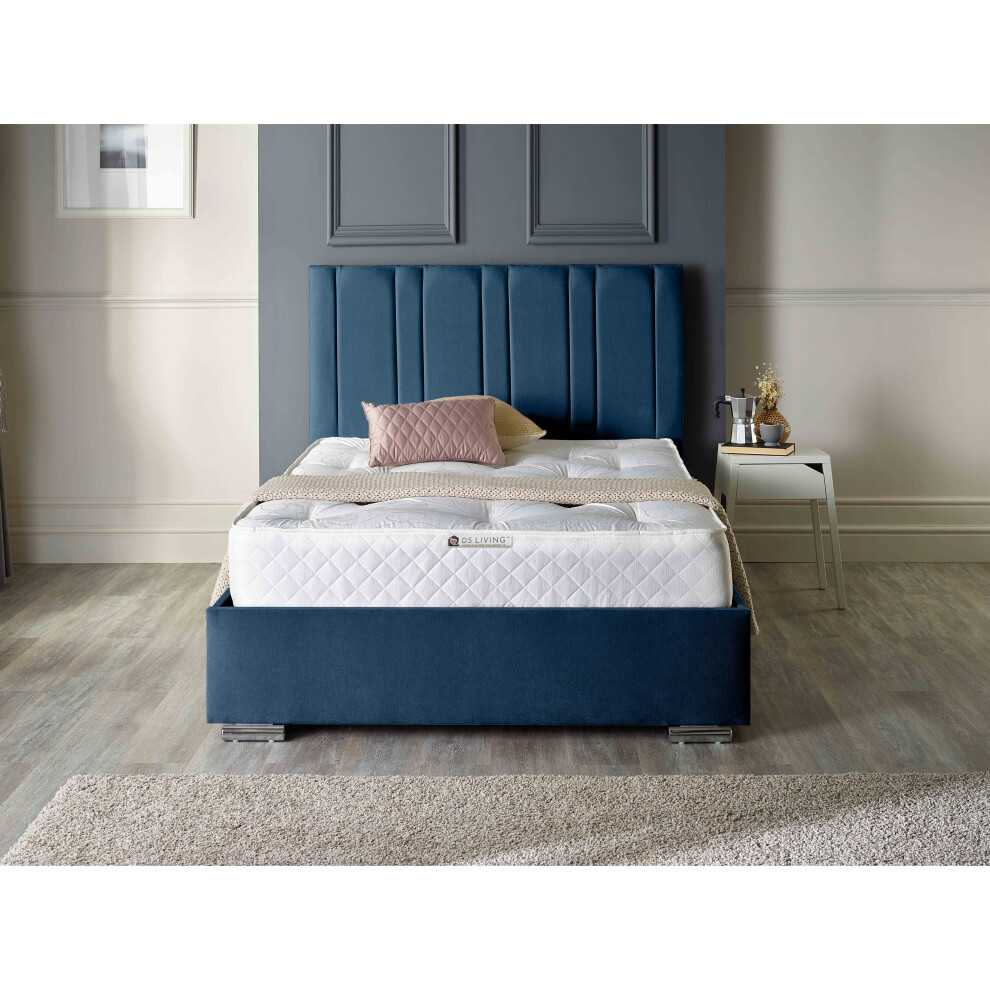 (4FT6 DOUBLE, ROYAL BLUE) Lilly Upholstered Soft Velvet Bed Frame