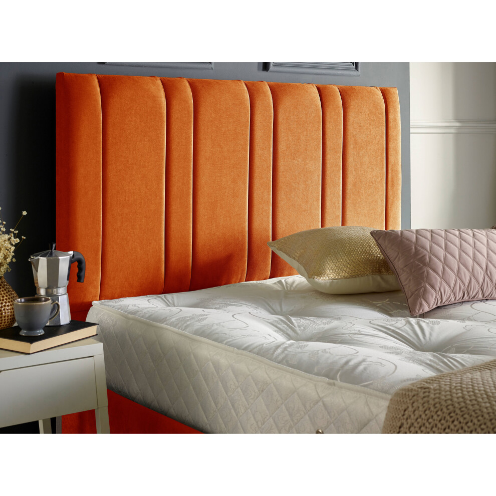 (6FT SUPER KING, BURNT ORANGE) Lilly Upholstered Soft Velvet Bed Frame