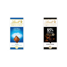 2 Lindt Extra Creamy + 2 Lindt Dark 85%