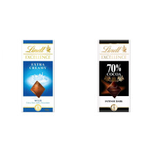 2 Lindt Extra Creamy + 2 Lindt Dark 70%