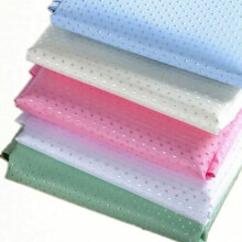 (Light Blue) Shower Curtain Polyester Fabric Waterproof Bathroom Curtain Diamond Design Hooks
