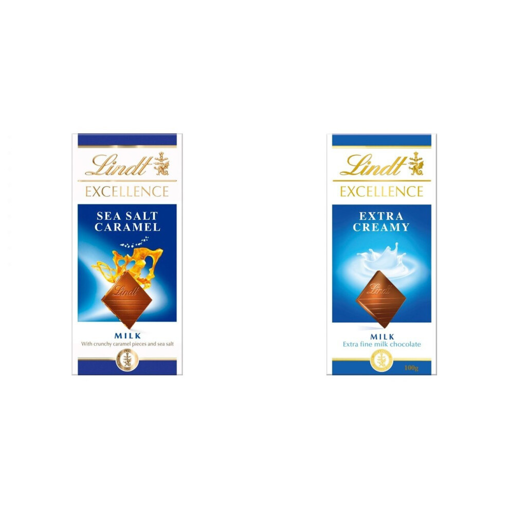 2 Lindt Sea Salt Caramel Milk + 2 Lindt Extra Creamy