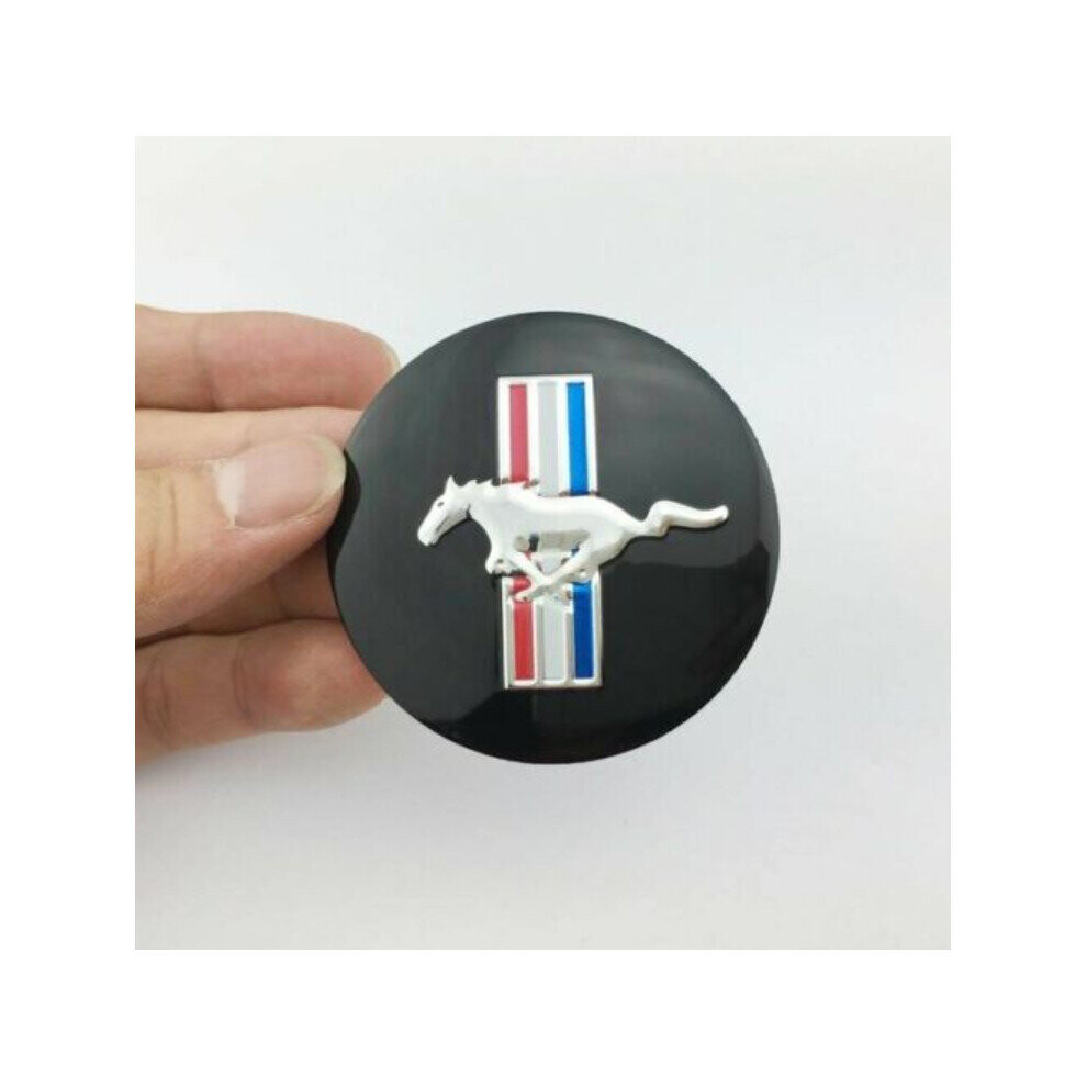 4Pcs 60Mm 3D Horse Flag Wheel Center Hub Caps Emblem Badge For Mustang 4754135864230