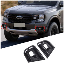 For Ford Ranger 2023 Accessories Carbon Fiber Pattern Front Foglight Cover Auto Parts