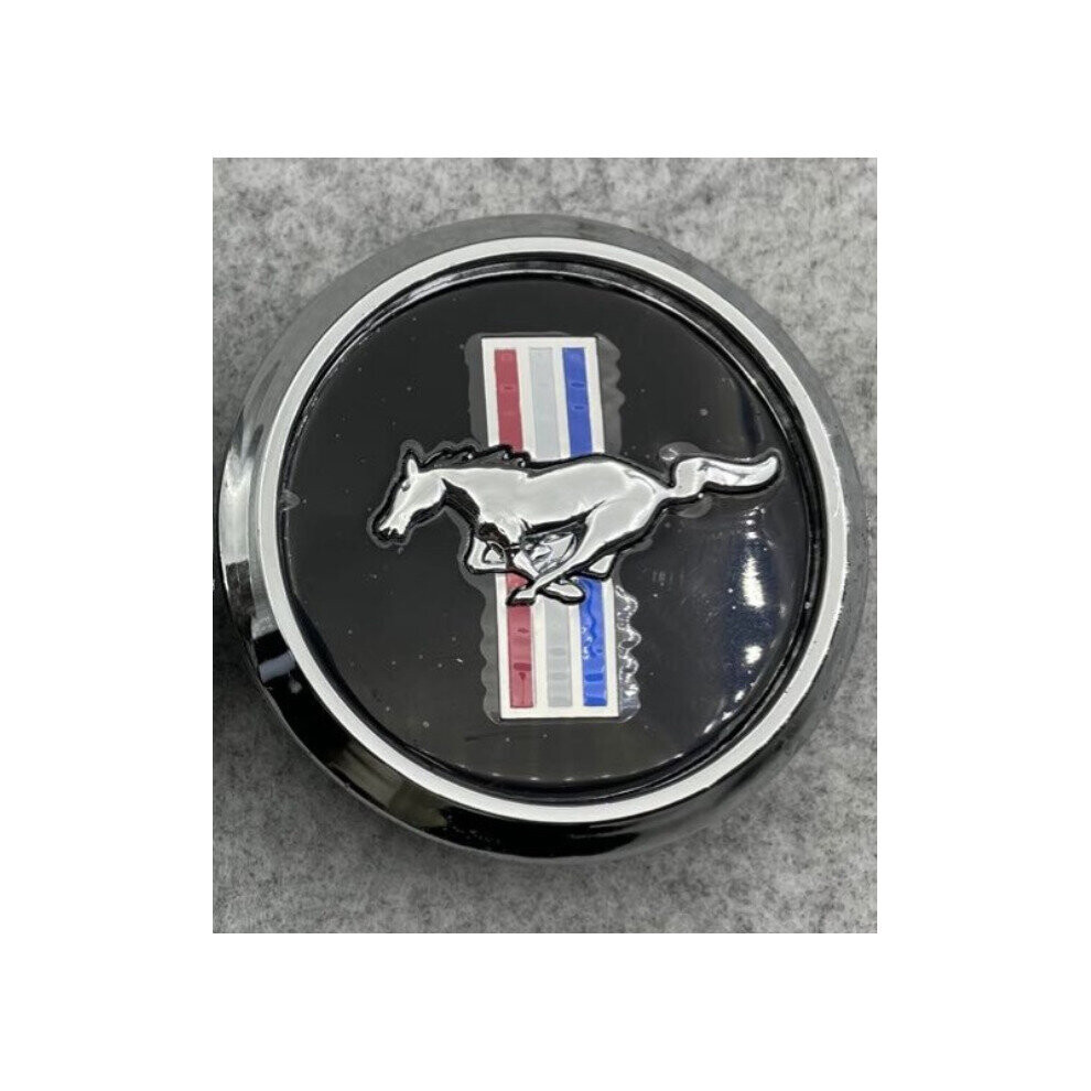 4Pcs 68Mm Wheel Center Hub Caps Tri-Bar Pony Emblem For Mustang Black 4754135864353