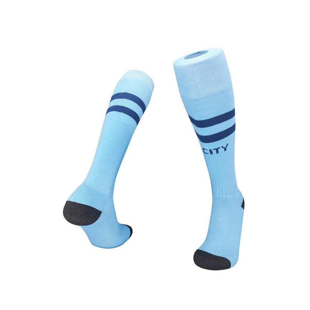 (Adults' sizes) 23-24 Club Soccer Sports Socks, Manchester City Home