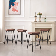 (Brown(PU), 4PCS) 4PCS Velvet Bar Stools Chairs