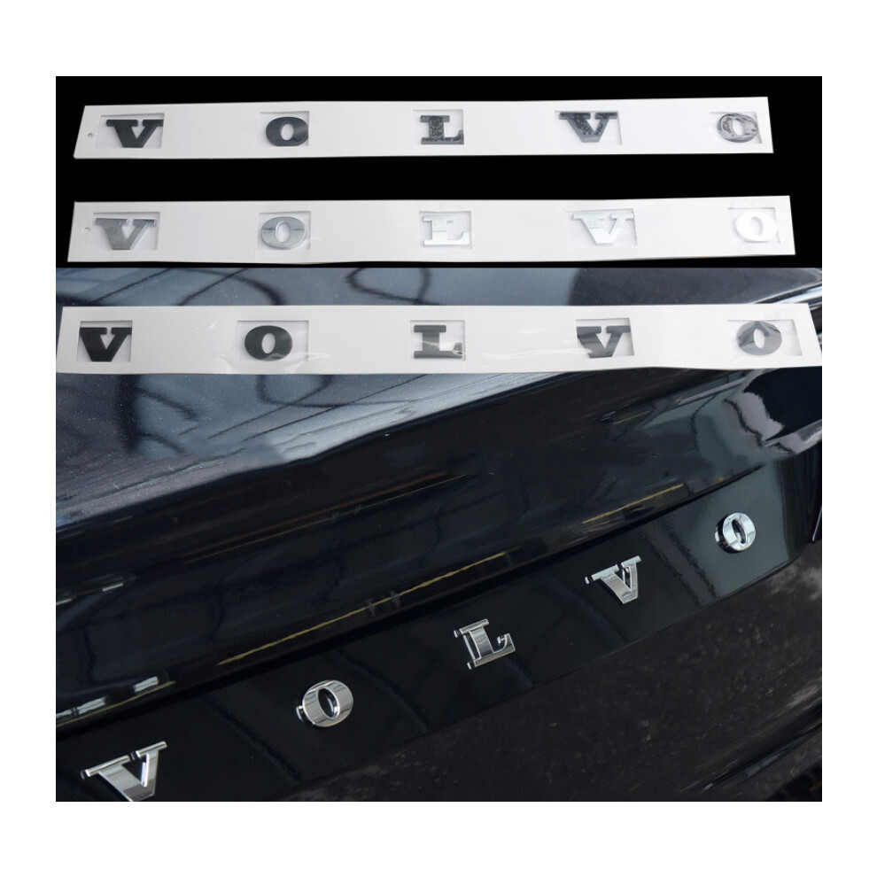 Newjass (Bright Silver) For Volvo Rear Trunk Lid Letter Logo Badge Nameplate Emblem Sport