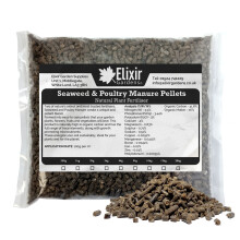 (2kg, Polythene Bag) Natural & Organic Seaweed & Chicken Poultry Manure Mix Plant Fertiliser Pellets
