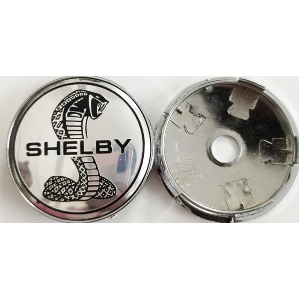 4Pcs 60Mm Cobra Shelby Wheel Center Hub Cap Emblem For Ford Silver 4754135864384