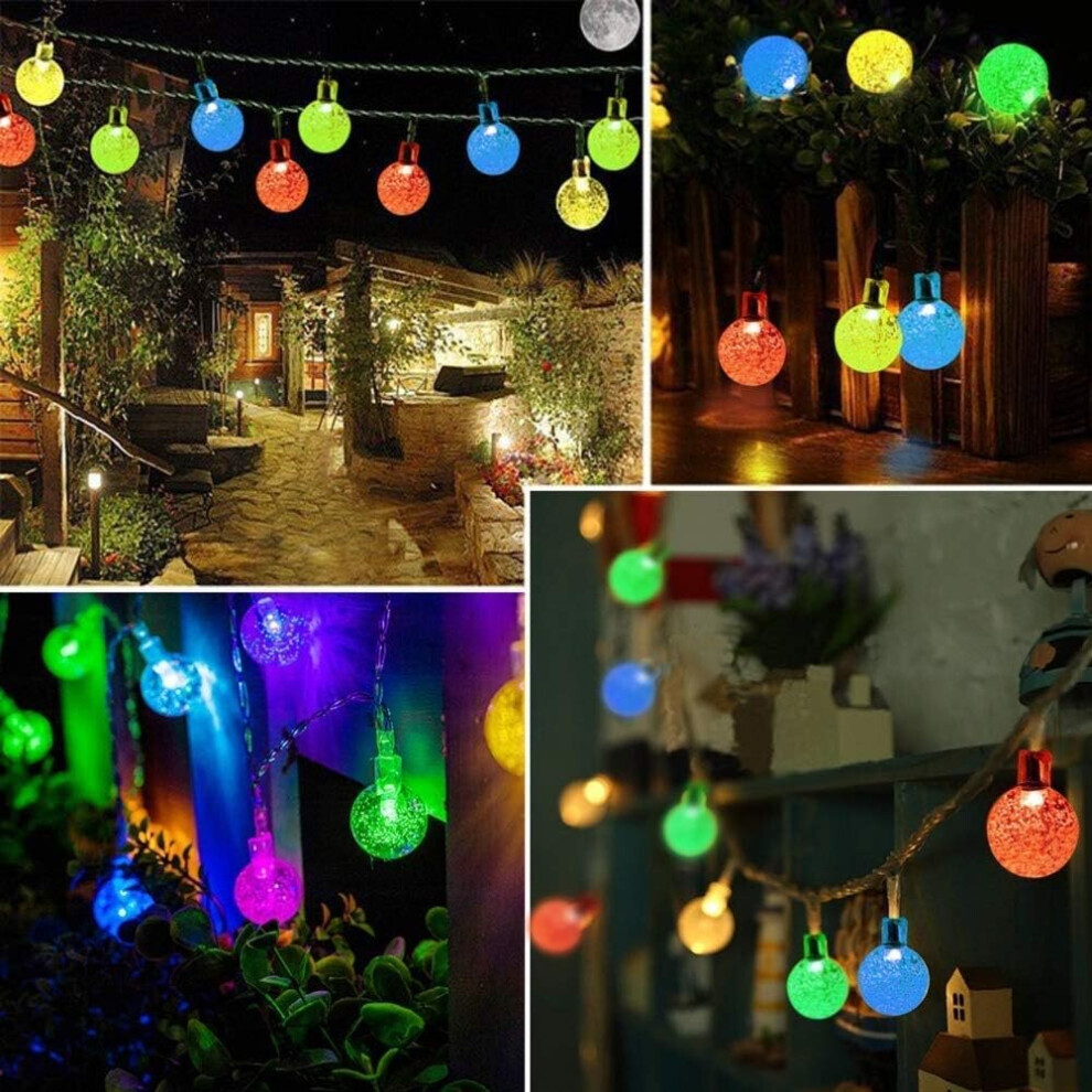 Lights Outdoor Waterproof, 50LED Solar Garden Lights 8 Mode 7M/24Ft Indoor Outdoor Garden Patio Yard Home Christmas Parties Wedding Multi Coloured