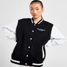 (XS, Black) New Balance Womens Varsity Jacket Fleece Contrast Girls Bomber Sweat Jacket
