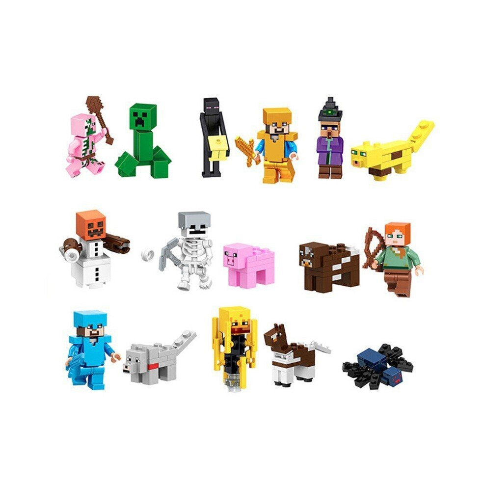 (16pcs-01) Minecraft Series 25Pcs/Set Building Blocks Minifigure Mini Toys