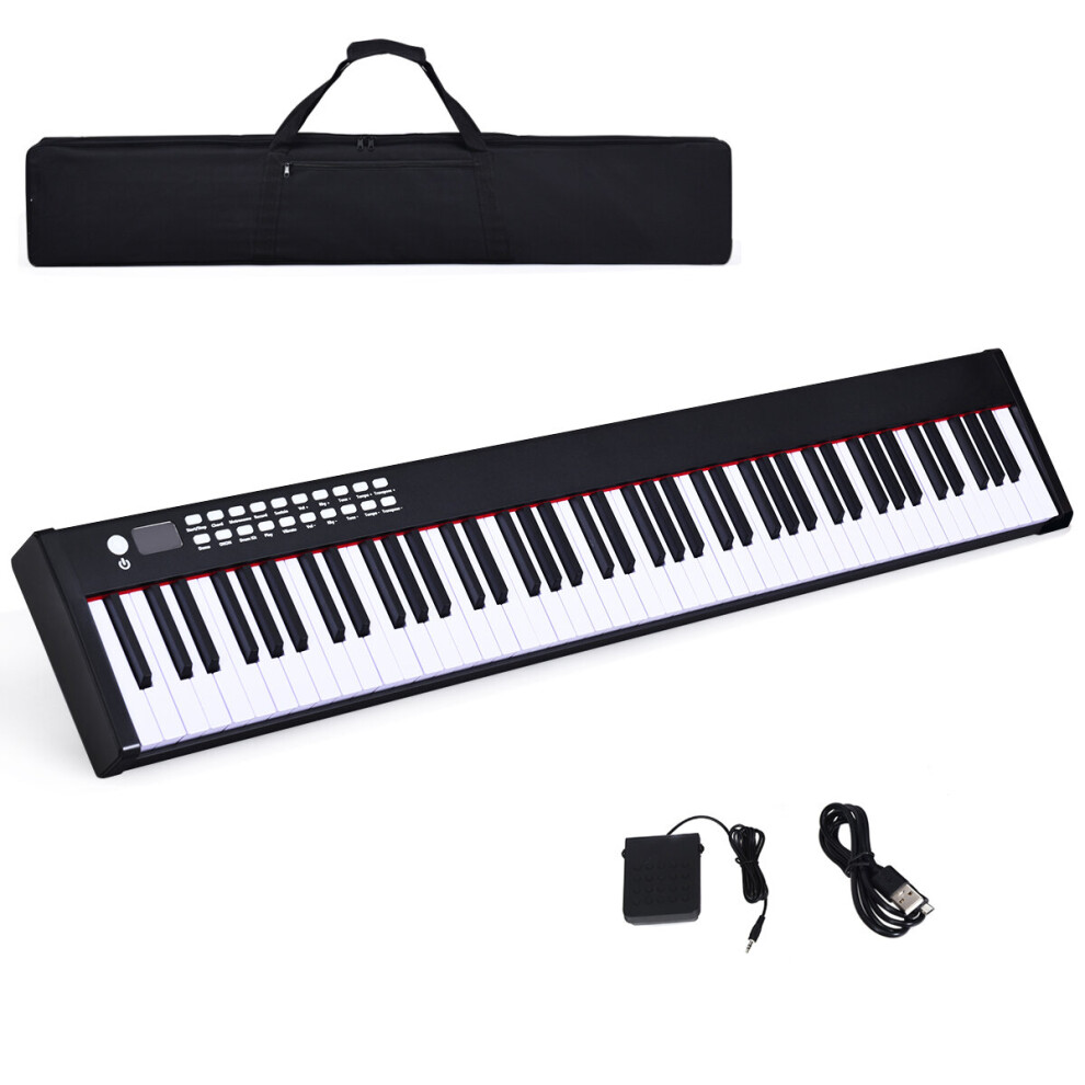 88-Key Digital Piano Portable Electronic Keyboard w/Bluetooth & Padel