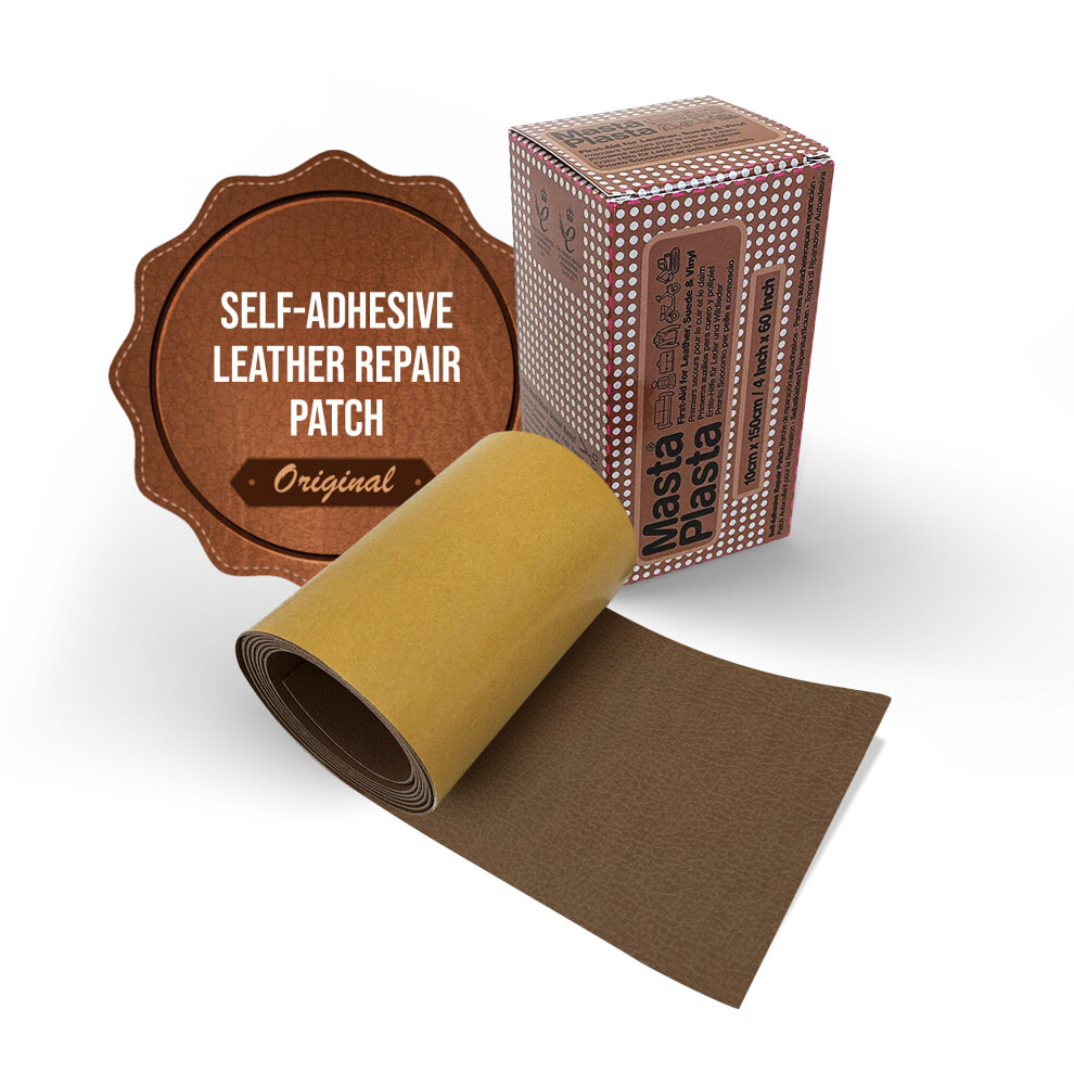 (Tan) Mastaplasta Self-Adhesive Leather Repair Tape Instant Upholstery-Quality Scratch & Tear Repair On A Roll For Sofas, Car 5060226485017