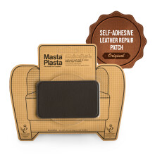 (Dark Brown, 10cmx6cm) MastaPlasta Self-Adhesive Premium  Leather Repair Patch -  Instant Upholstery Quality Patch for Sofas, Car Interiors, Bags