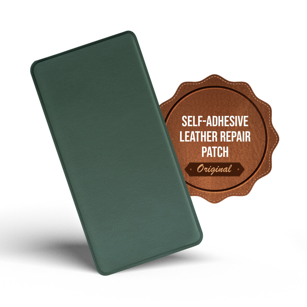 Mastaplasta (, 20Cmx10cm) Self-Adhesive Premium Leather Repair Patch - Instant Upholstery Quality Patch For Sofas, Car Interiors, Bags Green