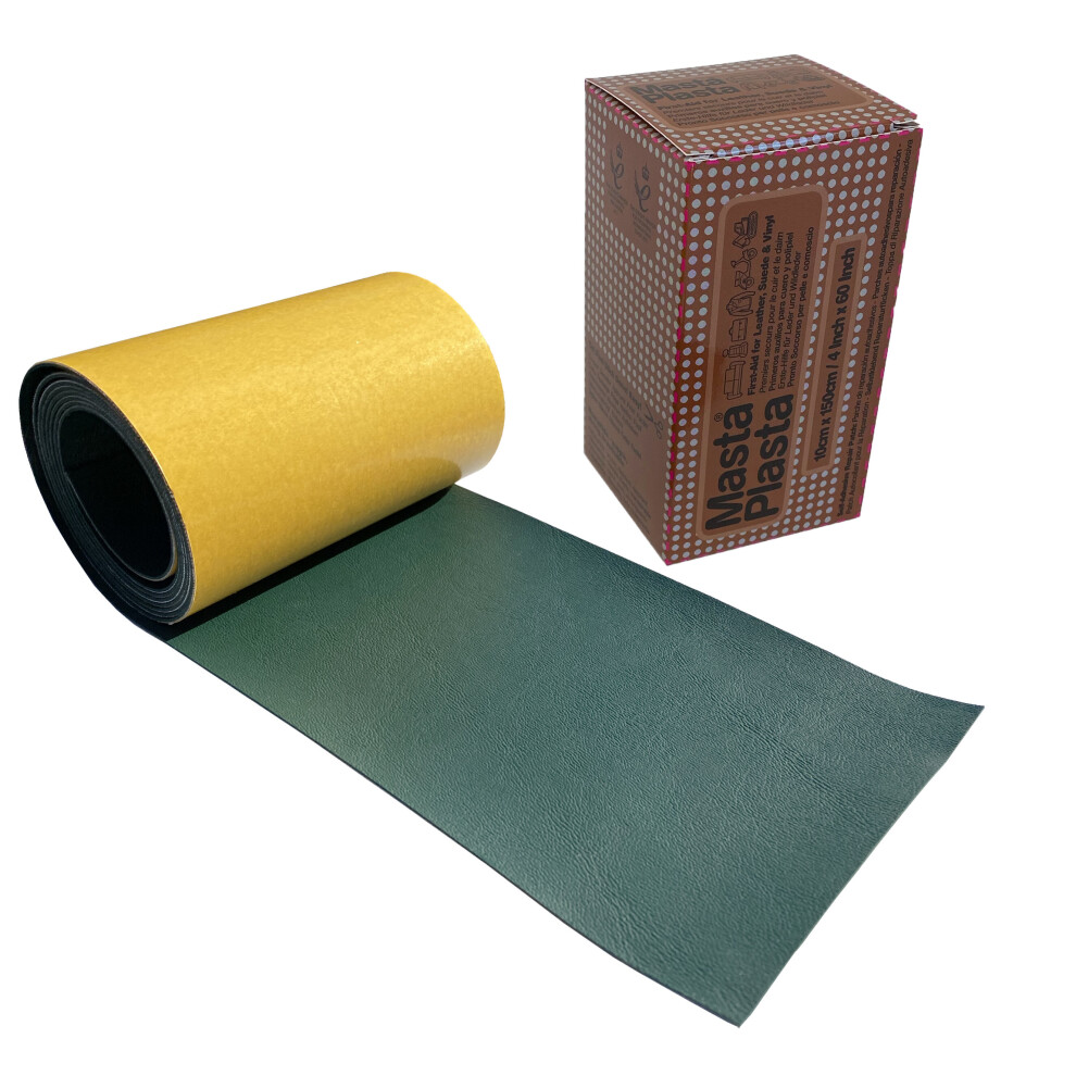 (Green) Mastaplasta Self-Adhesive Leather Repair Tape Instant Upholstery-Quality Scratch & Tear Repair On A Roll For Sofas, Car 5060226485055