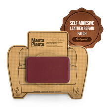 (Red, 10cmx6cm) MastaPlasta Self-Adhesive Premium Leather Repair Patch - Instant Upholstery Quality Patch for Sofas, Car Interiors, Bags