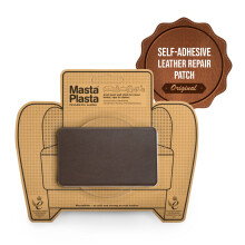 (Mid-Brown, 10cmx6cm) MastaPlasta Self-Adhesive Premium Leather Repair Patch - Instant Upholstery Quality Patch for Sofas, Car Interiors, Bags