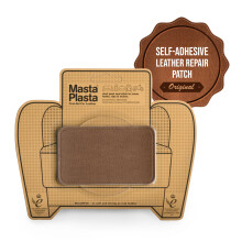 (Tan, 10cmx6cm) MastaPlasta Self-Adhesive Premium Leather Repair Patch - Instant Upholstery Quality Patch for Sofas, Car Interiors, Bags