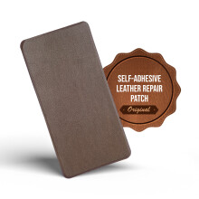 (Mid-Brown, 20cmx10cm) MastaPlasta Self-Adhesive Premium Leather Repair Patch - Instant Upholstery Quality Patch for Sofas, Car Interiors, Bags