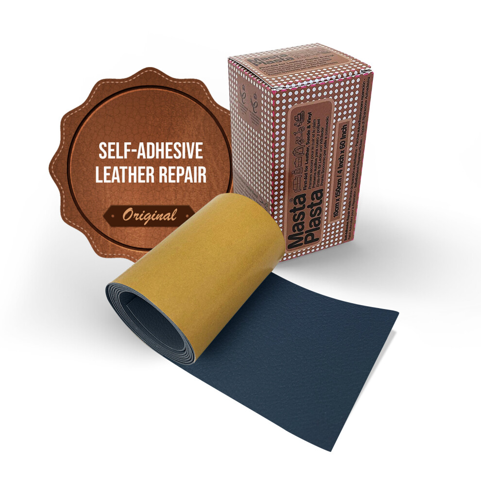 (Navy) Mastaplasta Self-Adhesive Leather Repair Tape Instant Upholstery-Quality Scratch & Tear Repair On A Roll For Sofas, Car 5060226485048