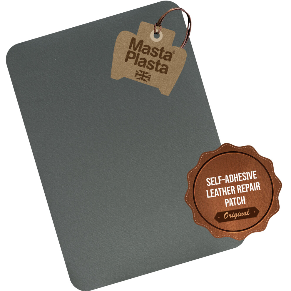 Mastaplasta (Grey) Self-Adhesive Premium Leather Repair Patch Instant Upholstery Quality Patch For Sofas, Car Interiors, Ba Grey