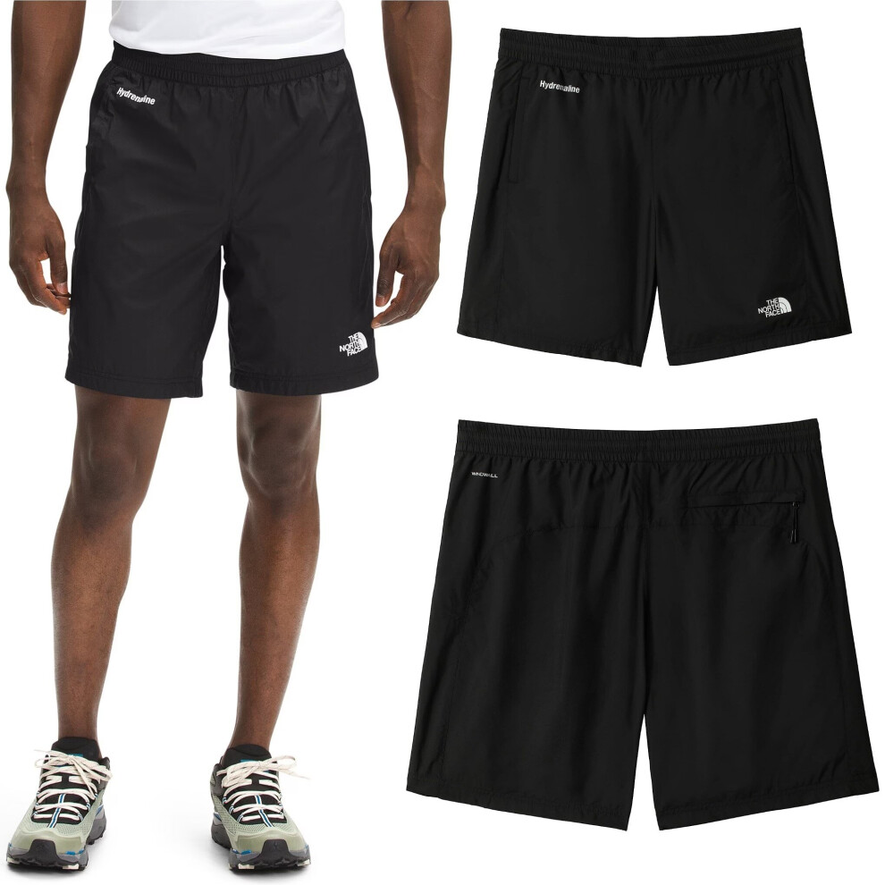 (TNF Hydrnlne Shorts Black Black M) The North Face Mens Hydrenaline Shorts Windwall Waterproof Sports Shorts