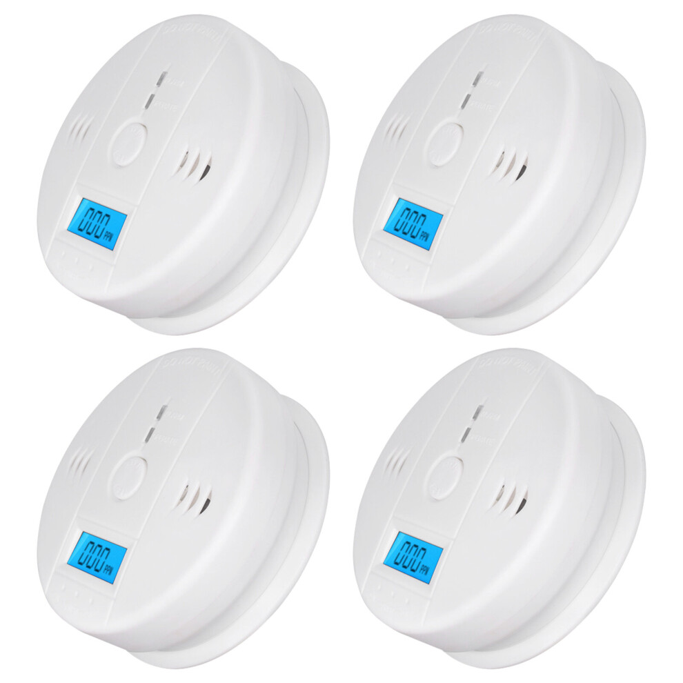(4pcs) 4pcs Warning Carbon Monoxide Alarm Professional Battery Operated High Sensitive