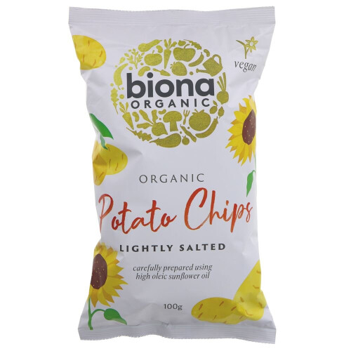 Biona Potato Chips - Lightly Salted 100g (Pack of 12) 1