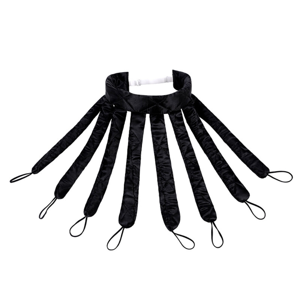 (Black) Heatless Curling Headband Lazy People Elastic Band For Overnight Octopus Stain