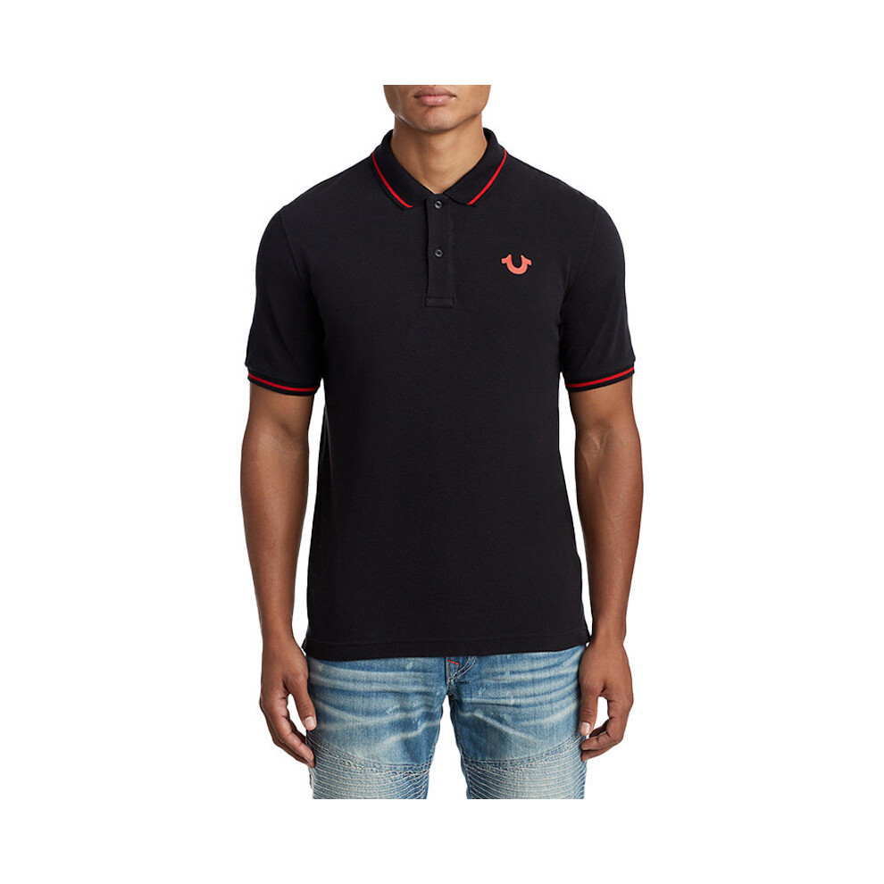 (3XL, Black) True Religion Mens Casual Polo T Shirt Golf Tee