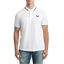 (2XL, White) True Religion Mens Casual Polo T Shirt Golf Tee