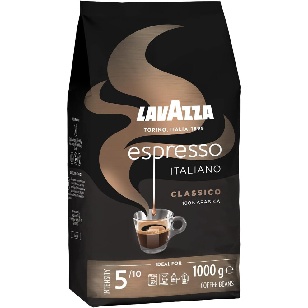 Lavazza Espresso Italiano Arabica Medium Roast Coffee Beans, 1kg