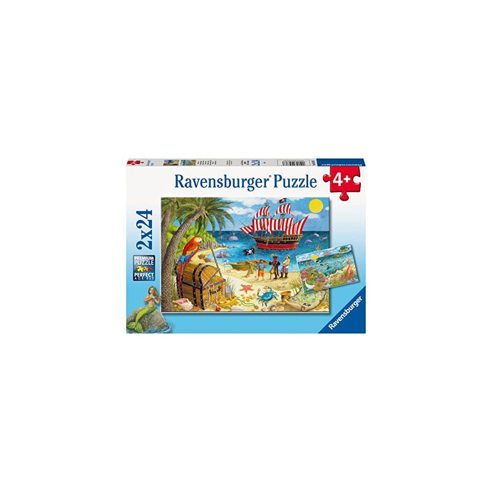 Ravensburger 5676 Pirate & Mermaids Jigsaw Puzzles for Kids Age 3 Years Up-Toddler Toys-2x 24 Pieces