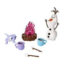 Disney Frozen Olaf & Bruni Figures with 5 Campfire Accessories - Olaf Bruni Playset Inspired by Frozen 2 (HLW62)