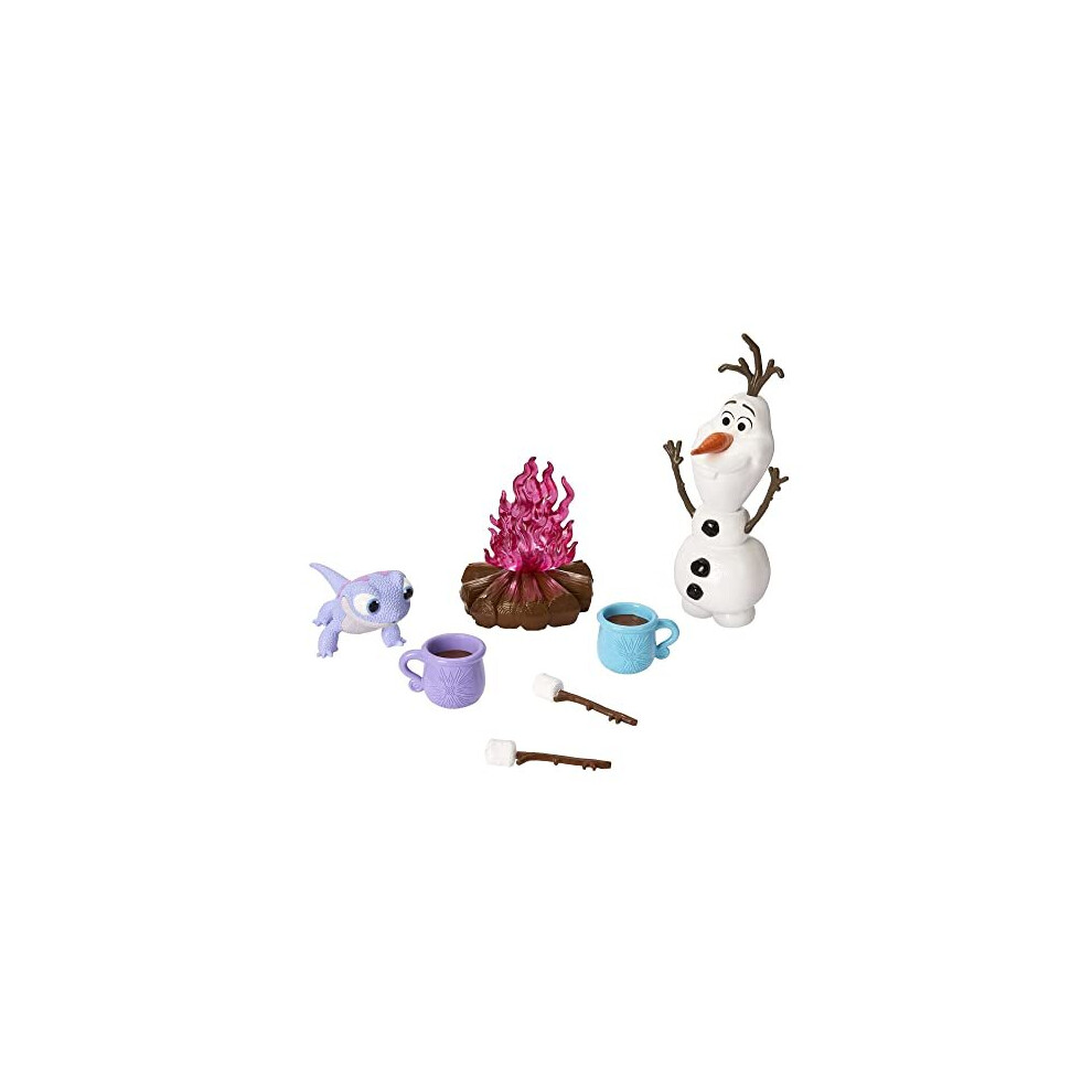 Disney Frozen Olaf & Bruni Figures With 5 Campfire Accessories - Olaf Bruni Playset Inspired By Frozen 2 (Hlw62)