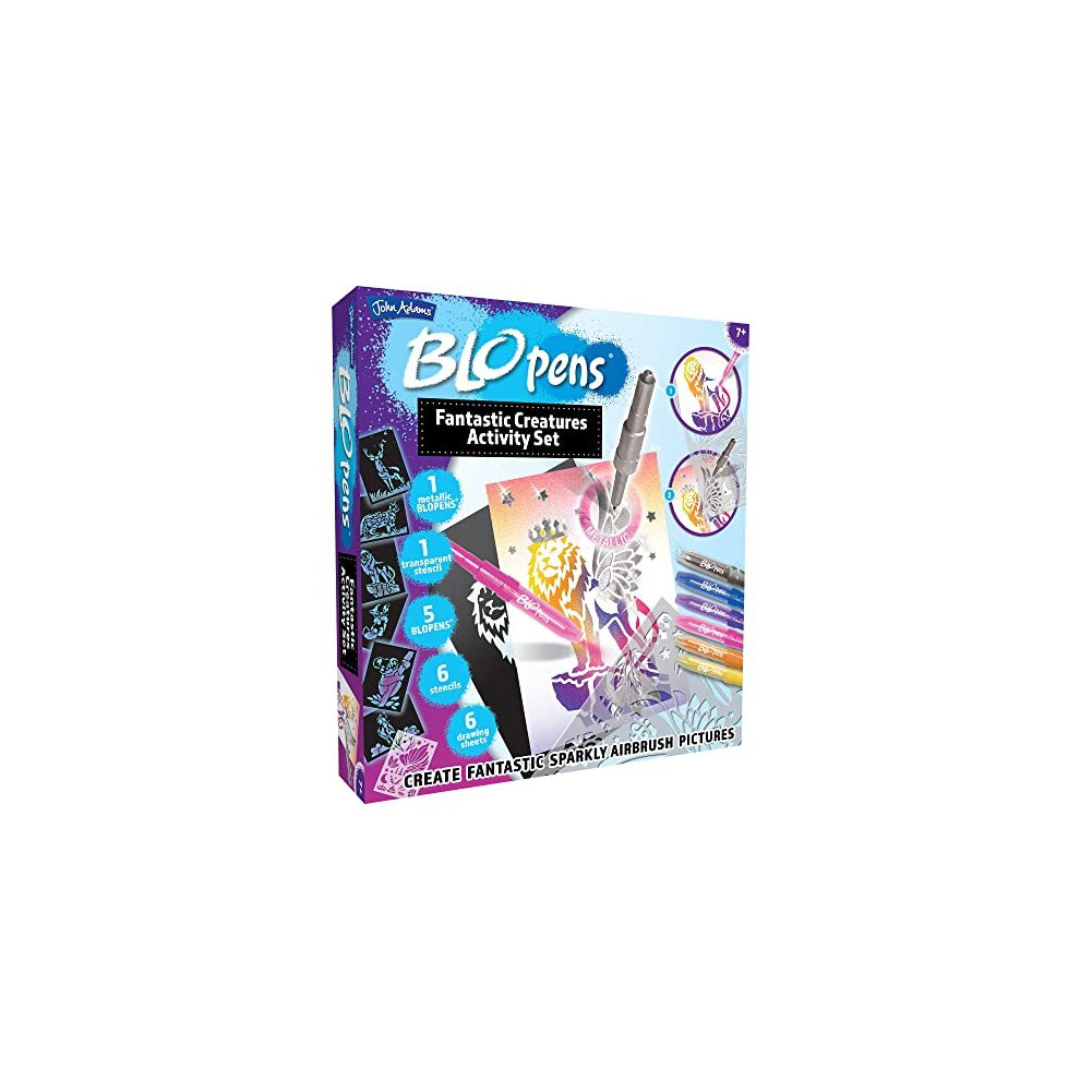 John Adams | Blopens Fantastic Creatures Activity Set: Create Fantastic Airbrush Pictures With Metallic Effects! | Arts & Crafts | Ages 7+