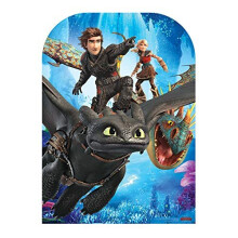 Star Cutouts Ltd SC1301 Child Size Party Train Your Dragon 3 Stand-in Toothless Hiccup Stormfly Astrid Height 130cm Width 96cm, Multicolour
