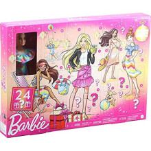 Barbie Adventskalender mit Barbie-Puppe (30,4 cm), 24 Überraschungen mit trendiger Kleidung & Zubehör