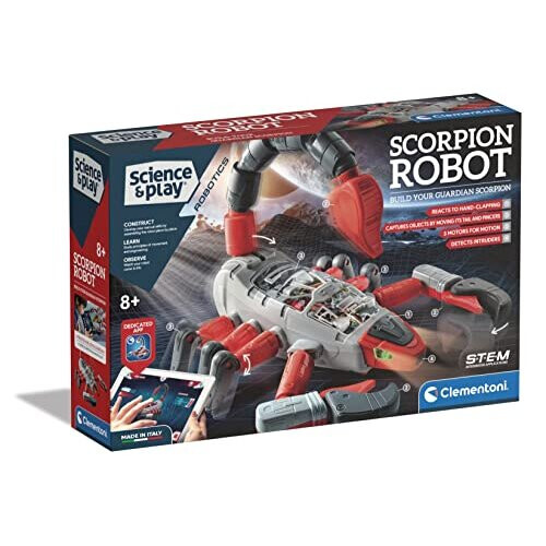 Clementoni Clementoni 61547 Science & Play-Mecha Scorpion-Robot, Scientific, Building Set, Gift for Kids Age 8, STEM Toys, English Version, Multicolour