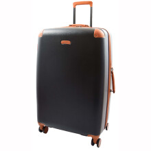 (Black, Large Check-in Size) Classic 4 Wheel Hard Shell Luggage Expandable Lightweight Suitcases Travel Bags Cruiser Black