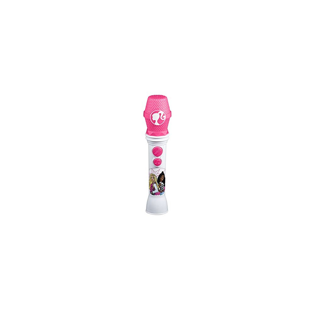 EKids BE-070.11Mv22 Barbie Microphone for Kids, Built-in Music and Flashing Lights for Fans of Disney Toys for Girls, Pink