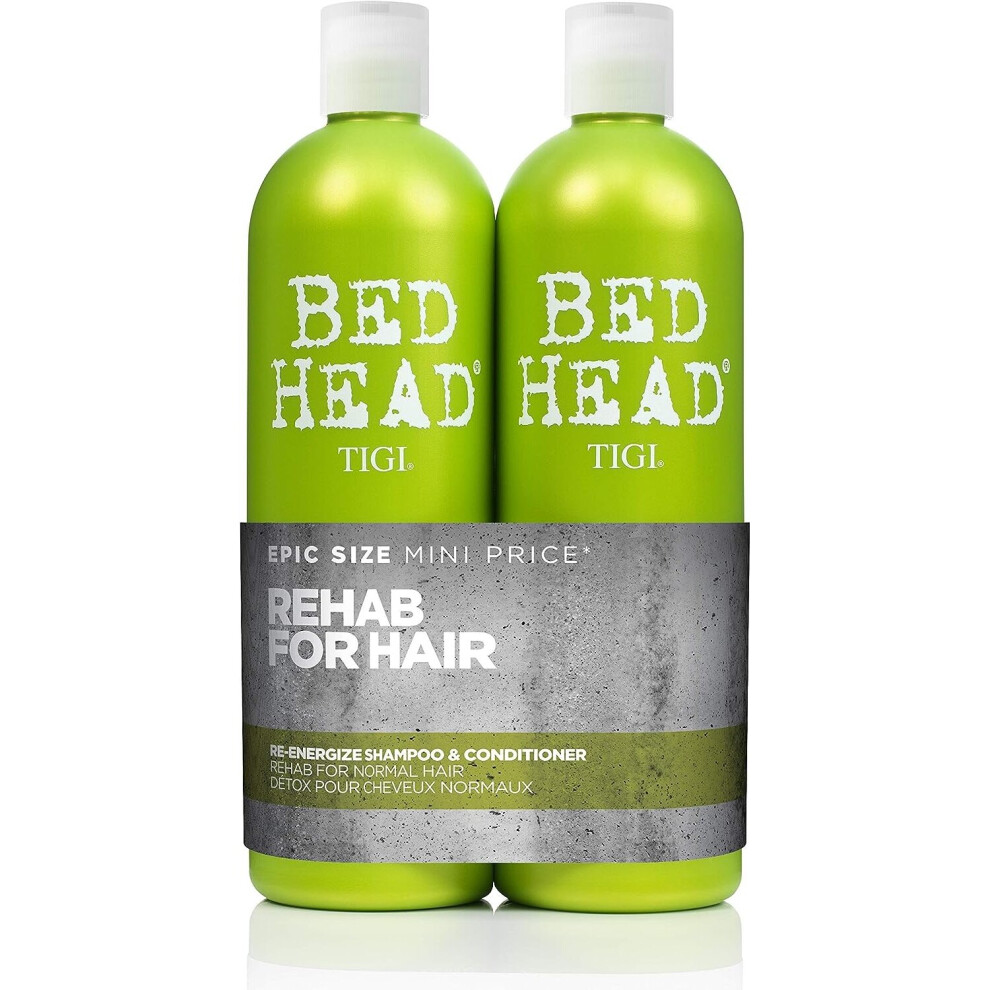 Bed Head by TIGI -Re-Energise Shampoo and Conditioner Set - Deep Cleansing And Conditioning Professional Hair Treatment - For All Hair Types - 2x750ml