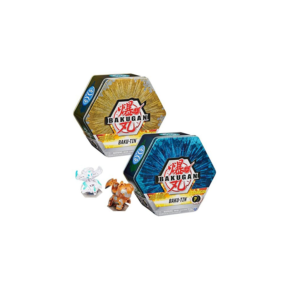 Bakugan Baku-Tin, Premium Collectors Storage Tin with 2 Mystery Bakugan (Style May Vary), for Kids Aged 6 and up