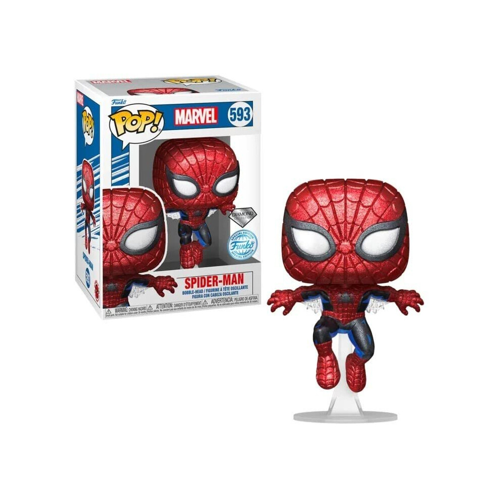 Funko 68371 Pop! Marvel: Beyond Amazing - Spider-man (Glitter Diamond Special Edition) #593