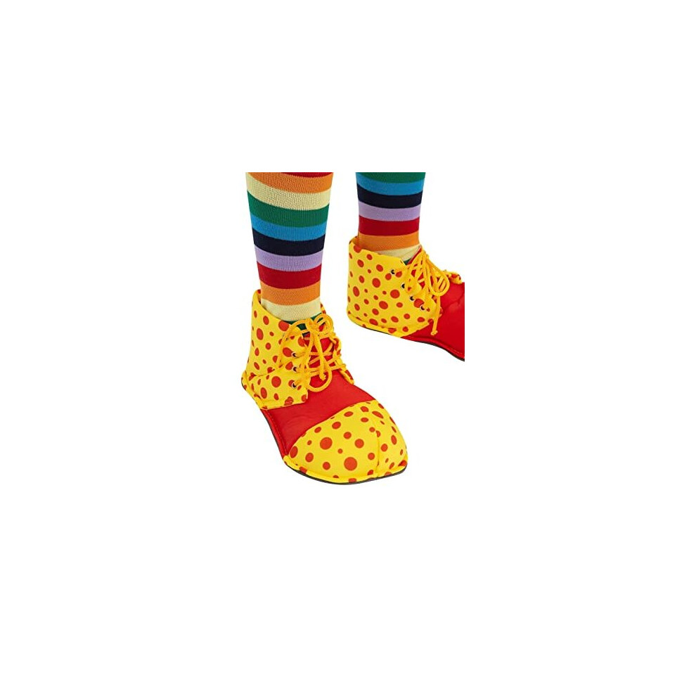 Smiffys 53117 Kids Clown Shoe Covers, Unisex Children, Yellow & Red, One Size